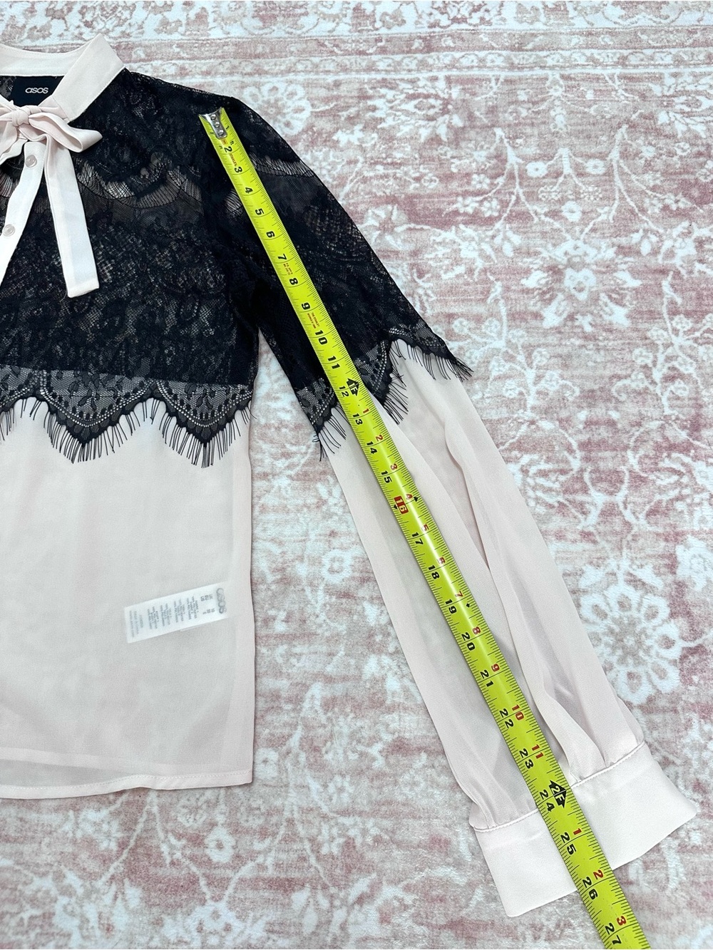 ASOS 🖤 Sheer Lace Buttoned Blouse - Picture 13 of 15